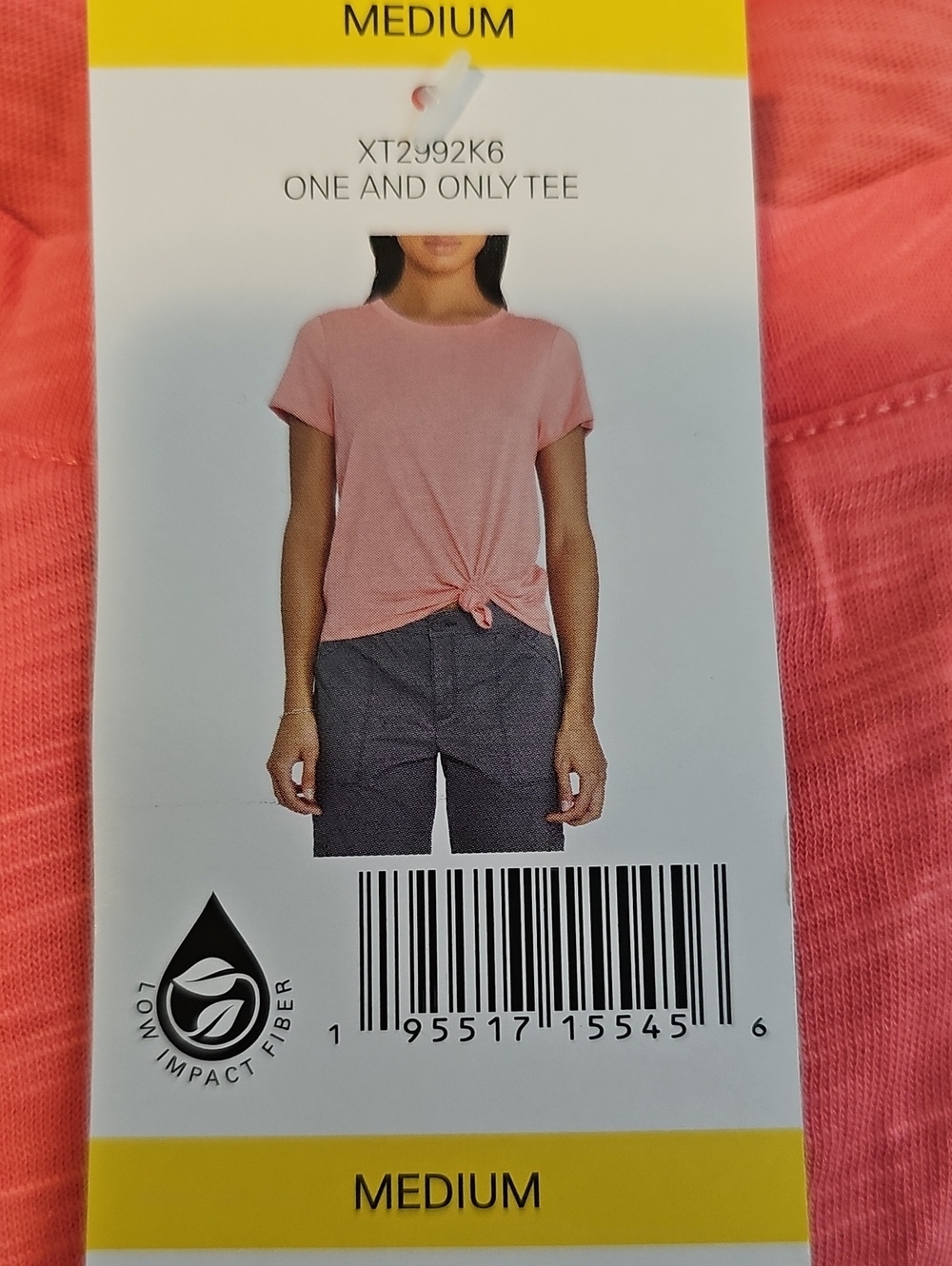 Sanctuary Coral Pink Short Sleeve Tee with Front Tie